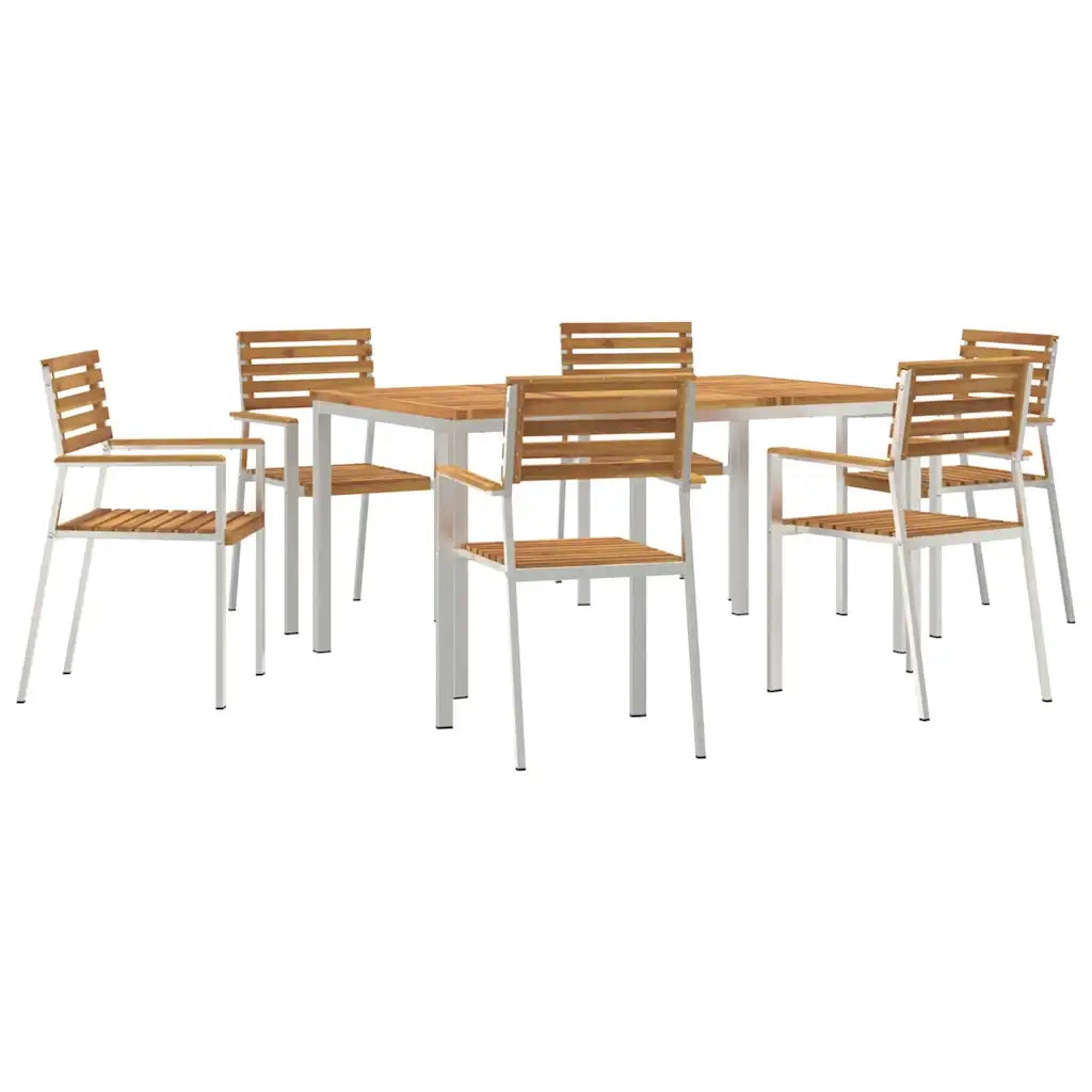Set da Pranzo per Giardino 7 pcs Legno di Acacia Massello 3334776