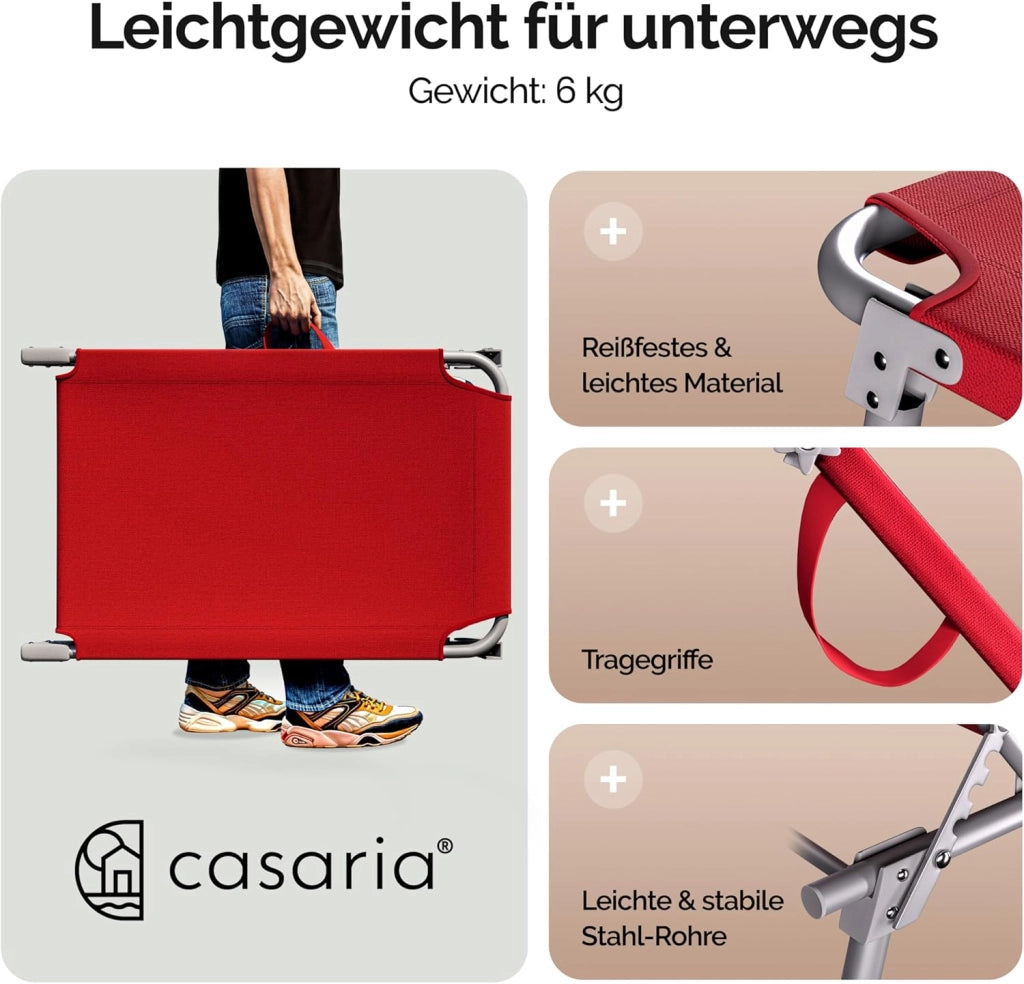 ® 2x Lettino Prendisole Pieghevole 195x60x30cm Acciaio Resistente Carico Max 150kg Tettuccio Parasole Sdraio da Giardino