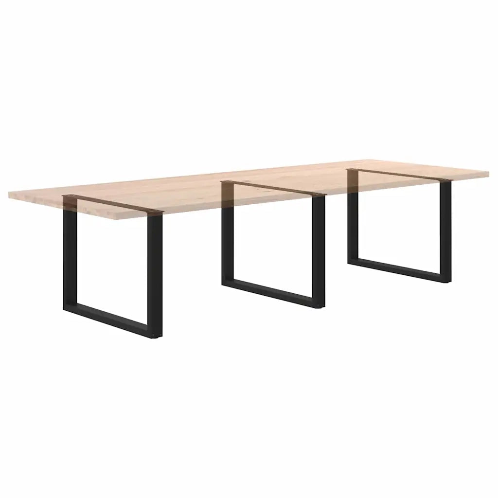 Gambe per tavolo da pranzo a forma di U 3 pz nere 100x(72-73) cm in acciaio 4013212