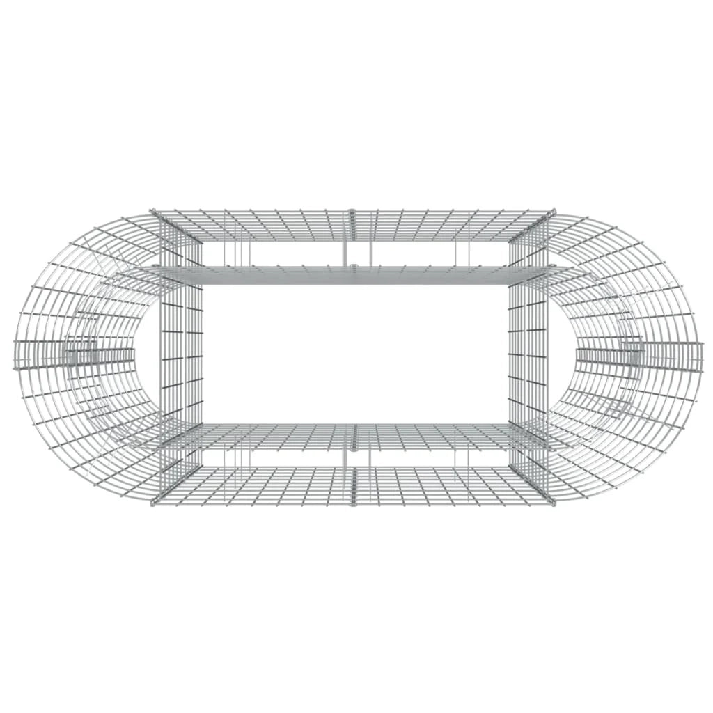 Aiuola rialzata in gabbione di ferro zincato 120 x 50 x 100 cm Argento 02_0039904