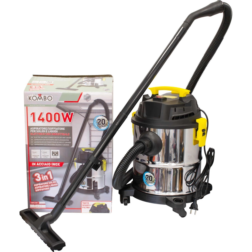 Aspiratore INOX per solidi e liquidi 20LT 1200w KOMBO