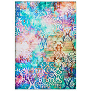 Tappeto a tessitura piana in stile boho orientale con vivace motivo stampato multicolore 160 x 230 cm