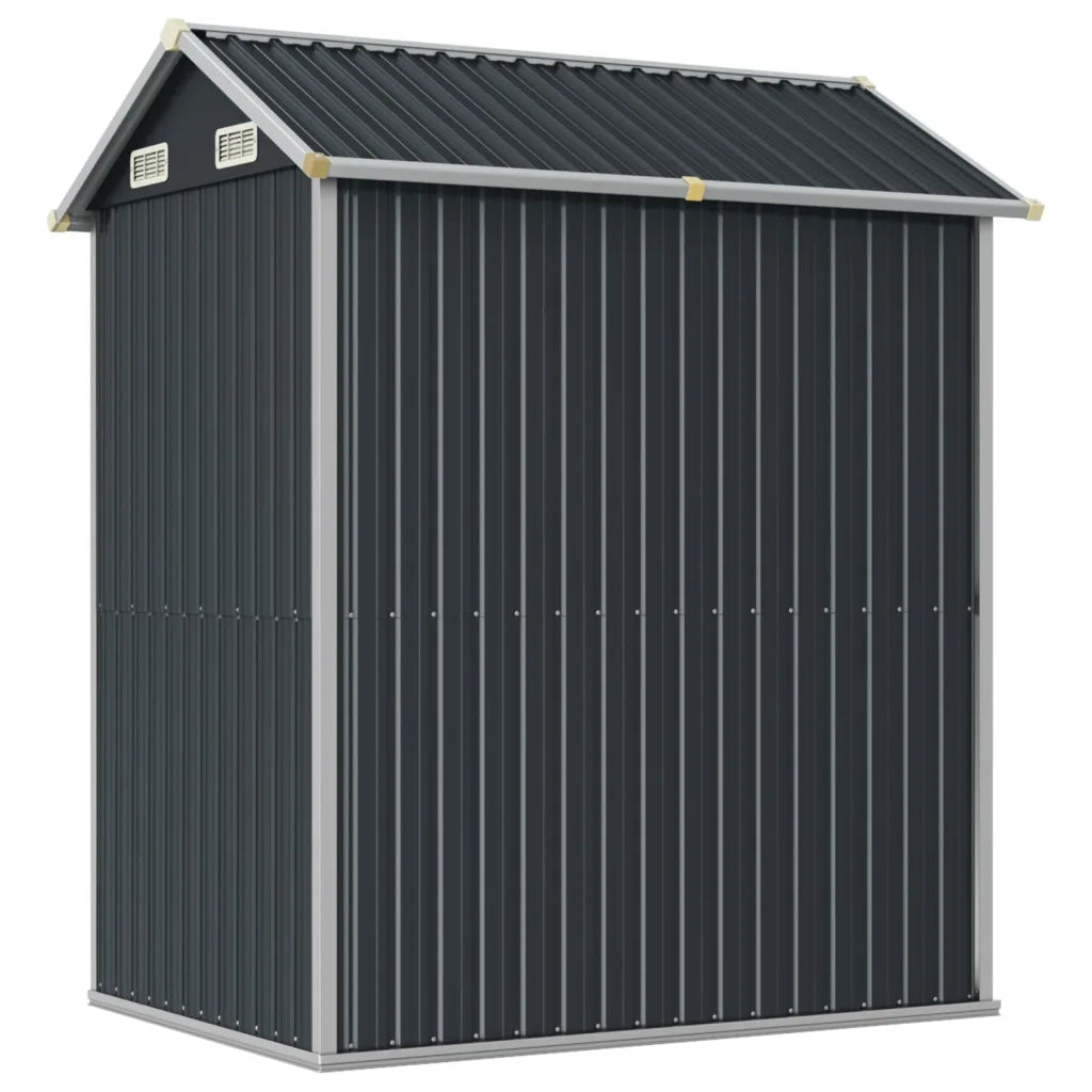 Casetta da giardino antracite 192x152,5x237 cm in acciaio zincato 364531
