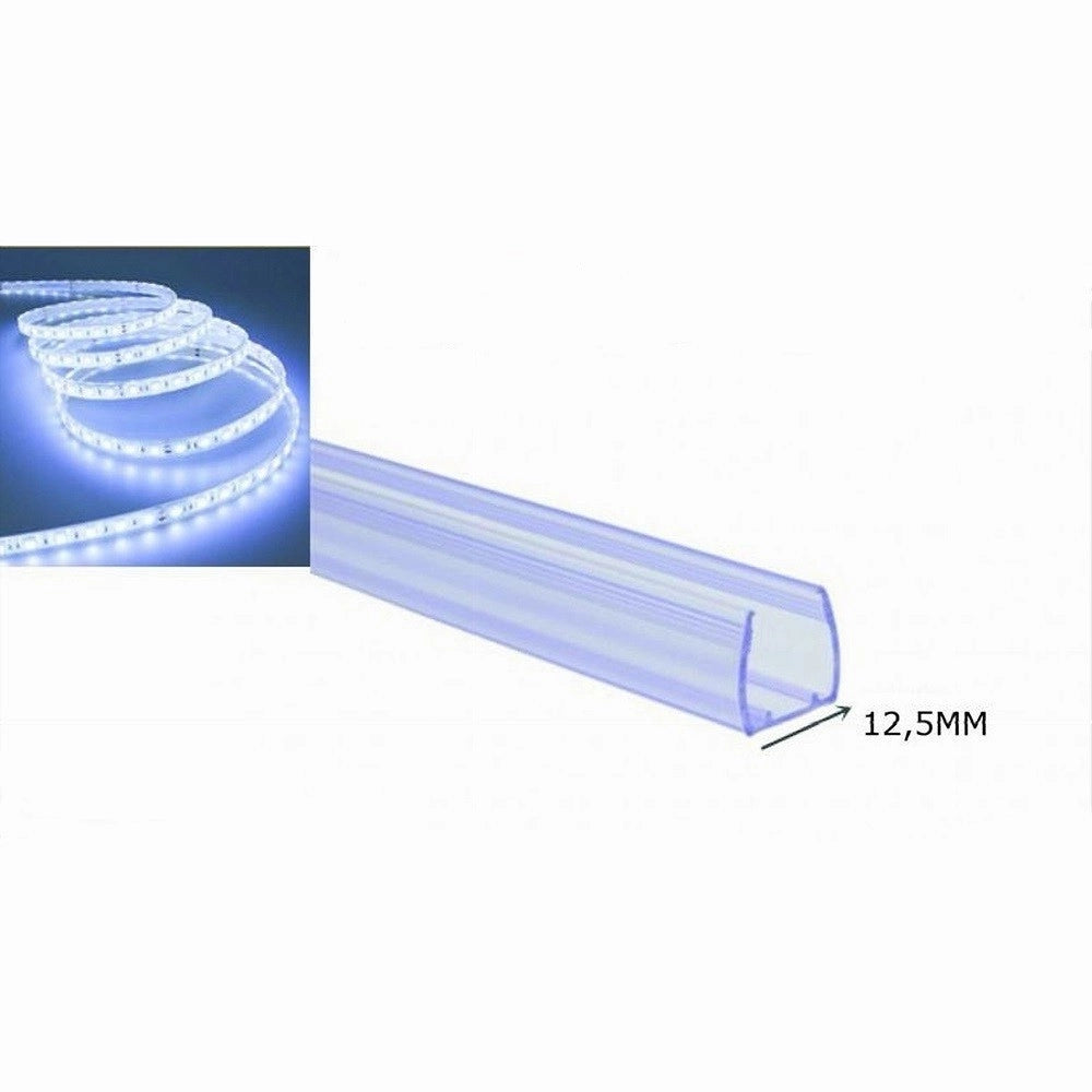Trade Shop - Profilo In Plastica Da 1mt Senza Copertura Per Striscia Led Da 12.5 Mm Ps-12.5mm -