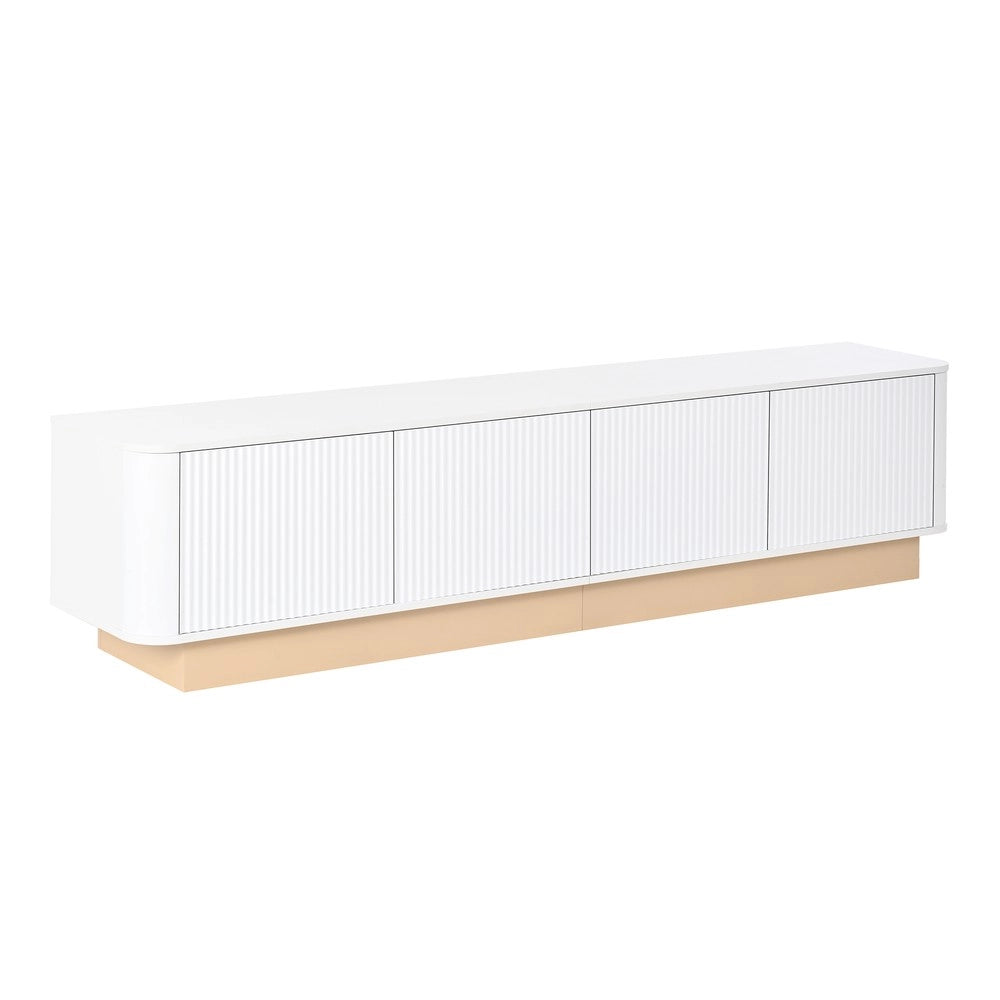 Mobile TV 200 cm ¨C Xylo ¨C Legno MDF, 4 Ante, Soggiorno, Bianco