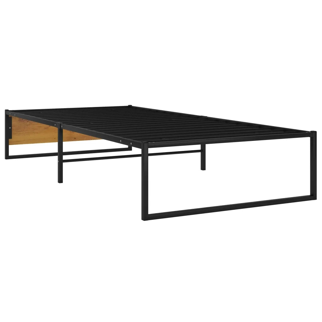 Letto singolo | Letto per adulti | Giroletto Nero in Metallo 100x200 cm