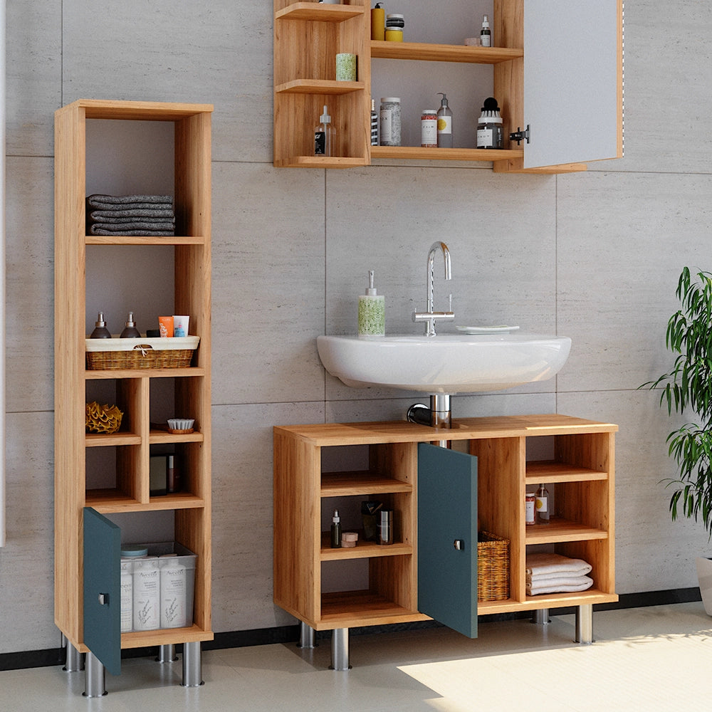 Vicco Set mobili bagno Verde 3 parti