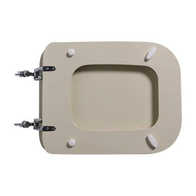 Copriwater champagne serie Conca Ideal Standard in legno rivestito con cerniere