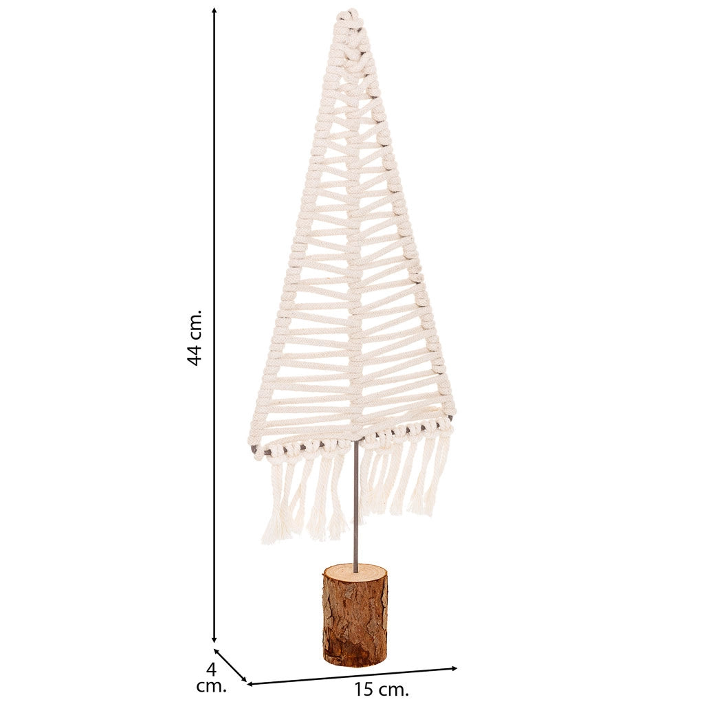 Albero decorativo in cotone intrecciato bianco 15x01x44h