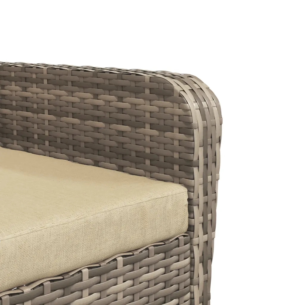 Poltrona da Giardino con Poggiapiedi Polyrattan Marrone Chiaro CFW2301066