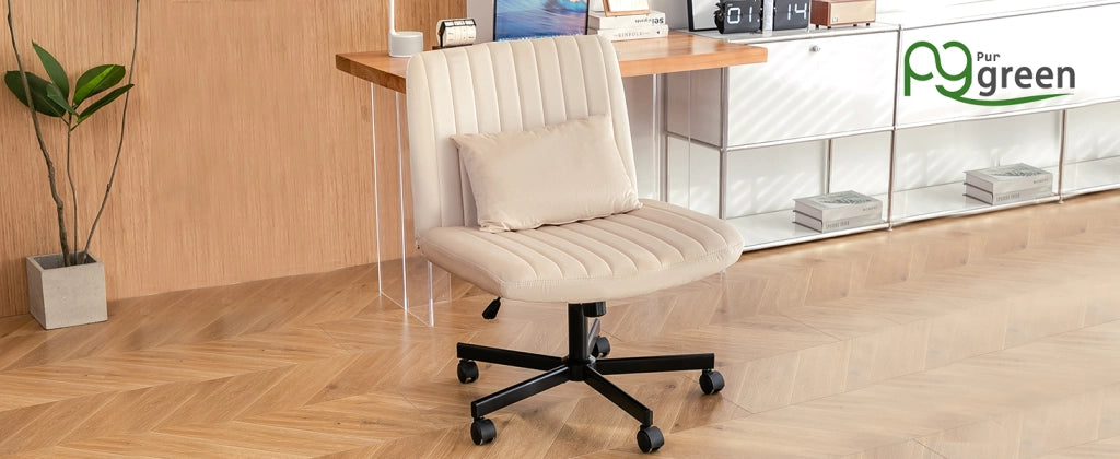 SEDIA DA UFFICIO girevole regolabile in altezza 66x28x57 cm tessuto beige