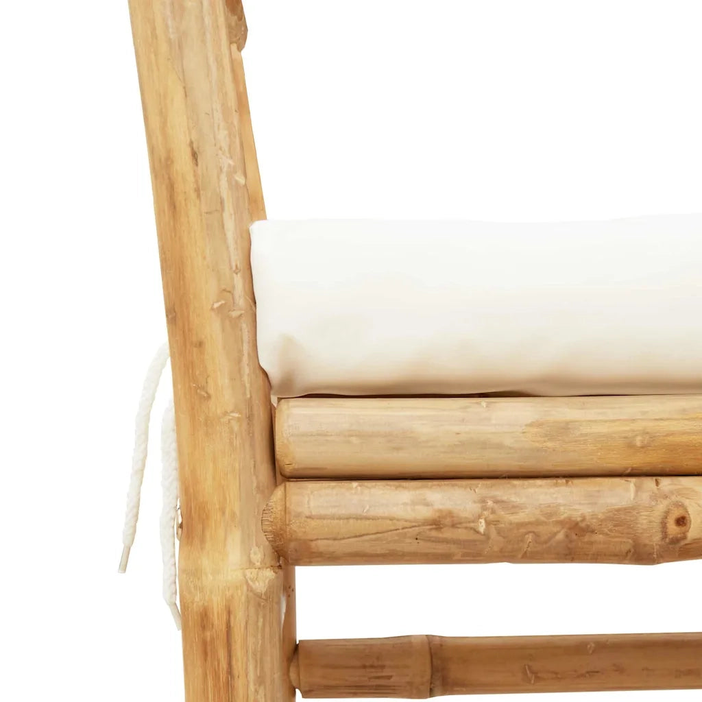 Panchina da giardino con cuscino Marrone 110 x 38 x 65cm Bambù 4108077