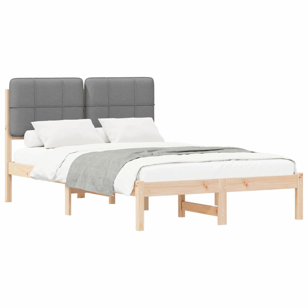 Letto con Testiera Rivestita Grigio chiaro 120 x 200 cm 877979