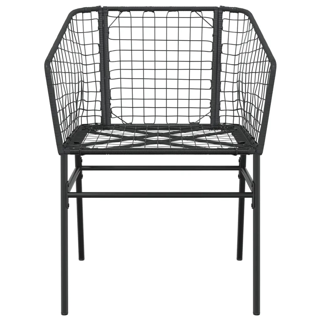 Sedie da Giardino Set 2 pz Polyrattan Nero 369098