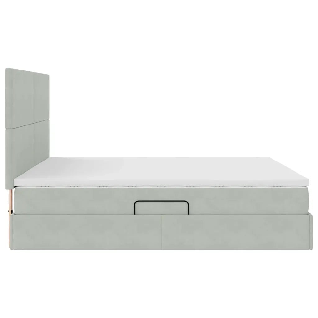 Letto con contenitore e materasso Grigio chiaro 160 x 200 cm 3371979