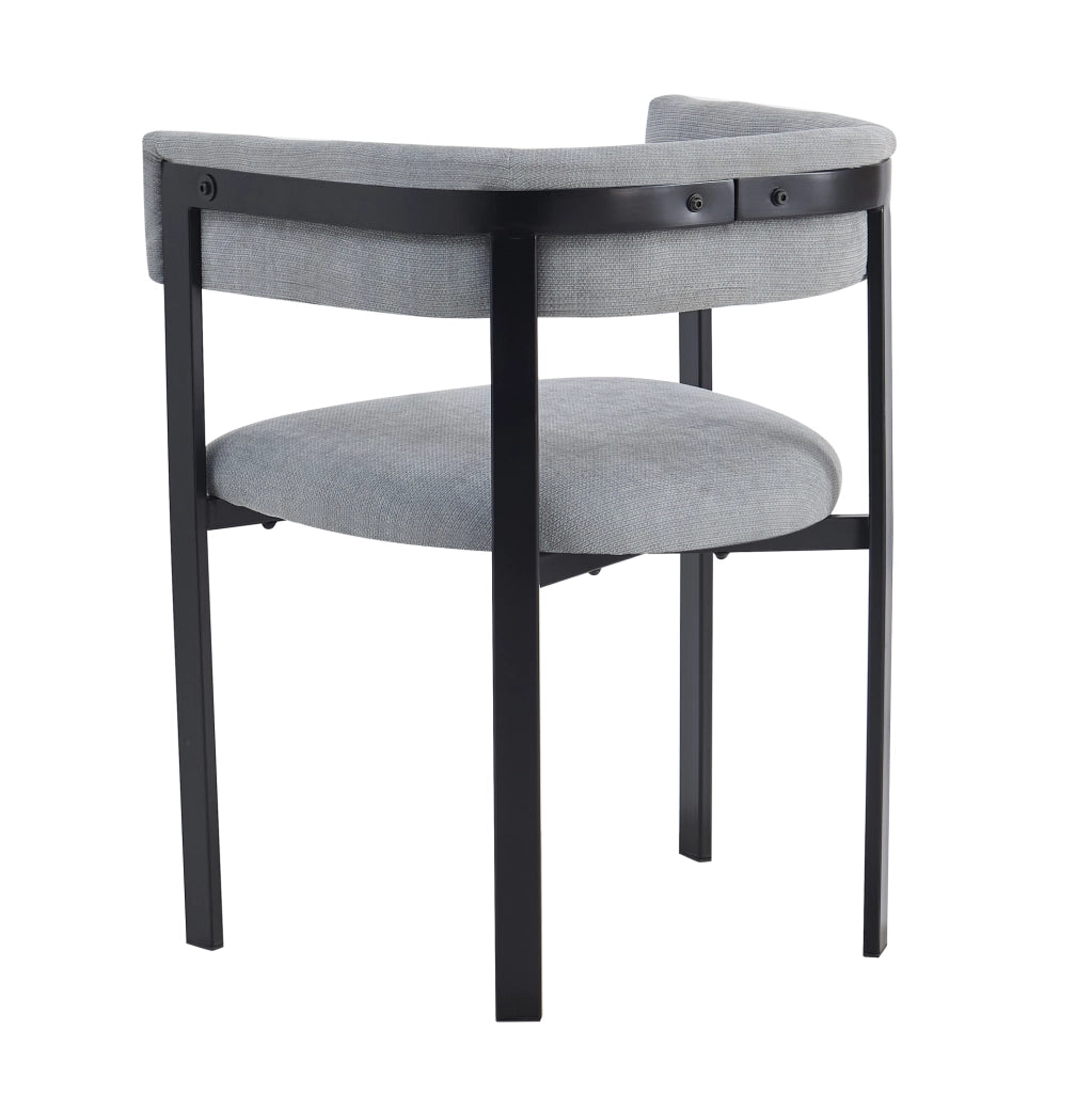 Set di 2 sedie da pranzo 84.99x64.01x42.49 cm con schienale a C in chenille e metallo grigio