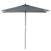 Ombrellone da giardino in tessuto grigio legno di betulla 244 cm resistente agli agenti atmosferici