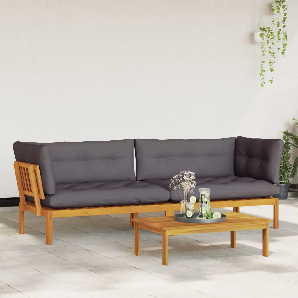Unità di divano pallet da giardino 2 Pezzo 3418275