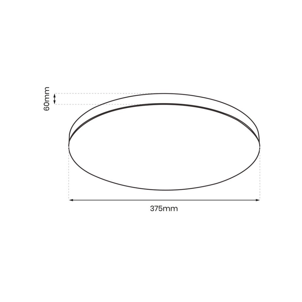 Plafoniera tonda 37,5cm LED 24W bianco/nero Slimi Eko-Light