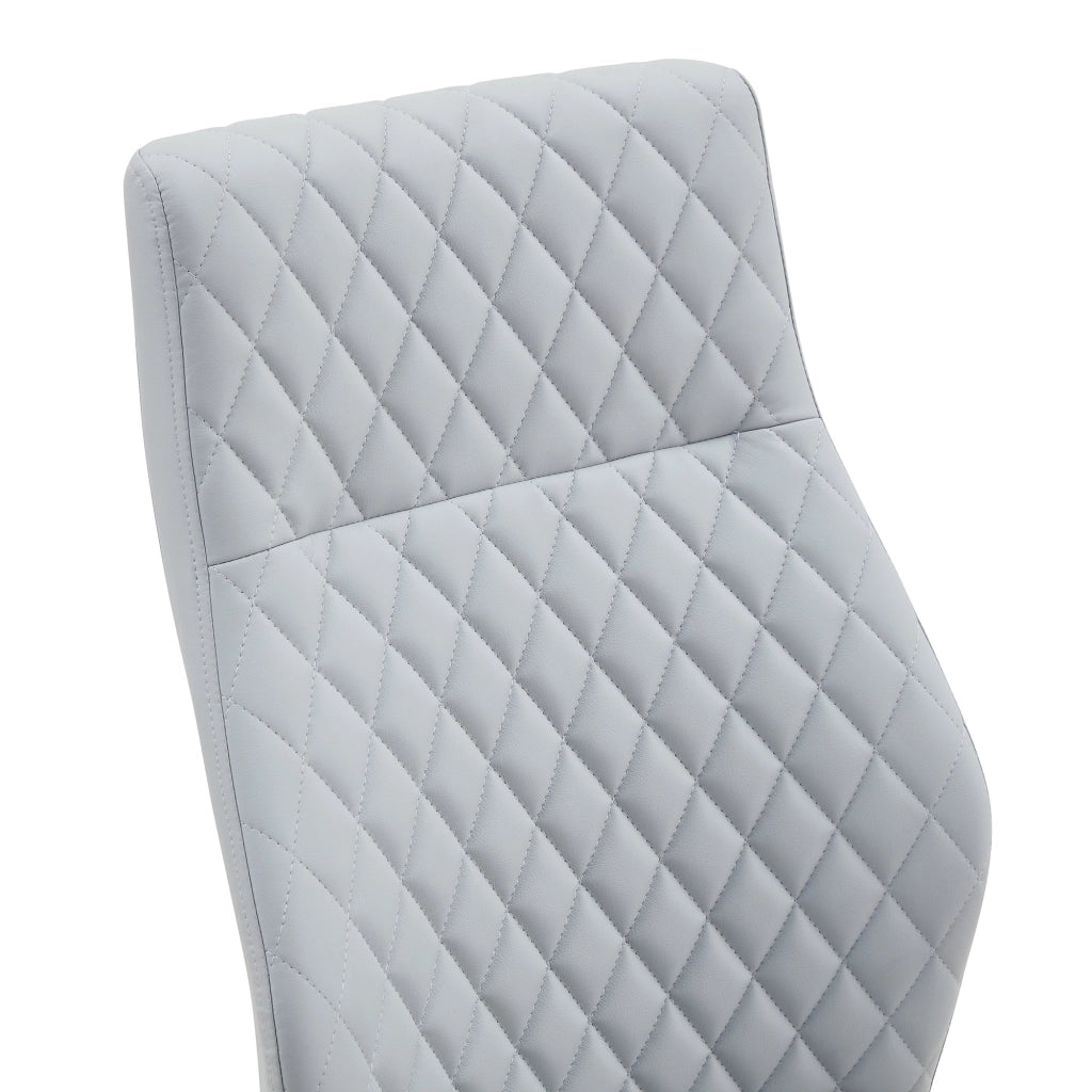 Sedia da sala da pranzo set da 2 con schienale alto e cuscino; in PU; grigio chiaro 71.5 × 46.5 × 46 cm