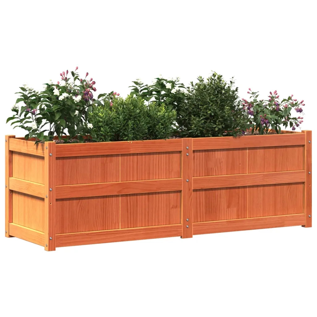 Fioriera Giardino Marrone Cera 150x50x50 cm Legno Massello Pino 837486
