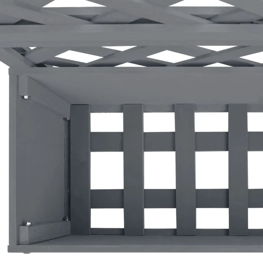 Fioriera rialzata per piante fiori terrazza giardino traliccio 65 x 33 x 135 cm WPC grigio 02_0038598