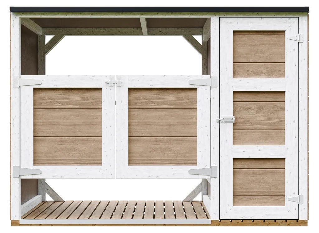 Ricovero per bidoni da giardino 2x240L TIMBELA M981A-TERRA BROWN