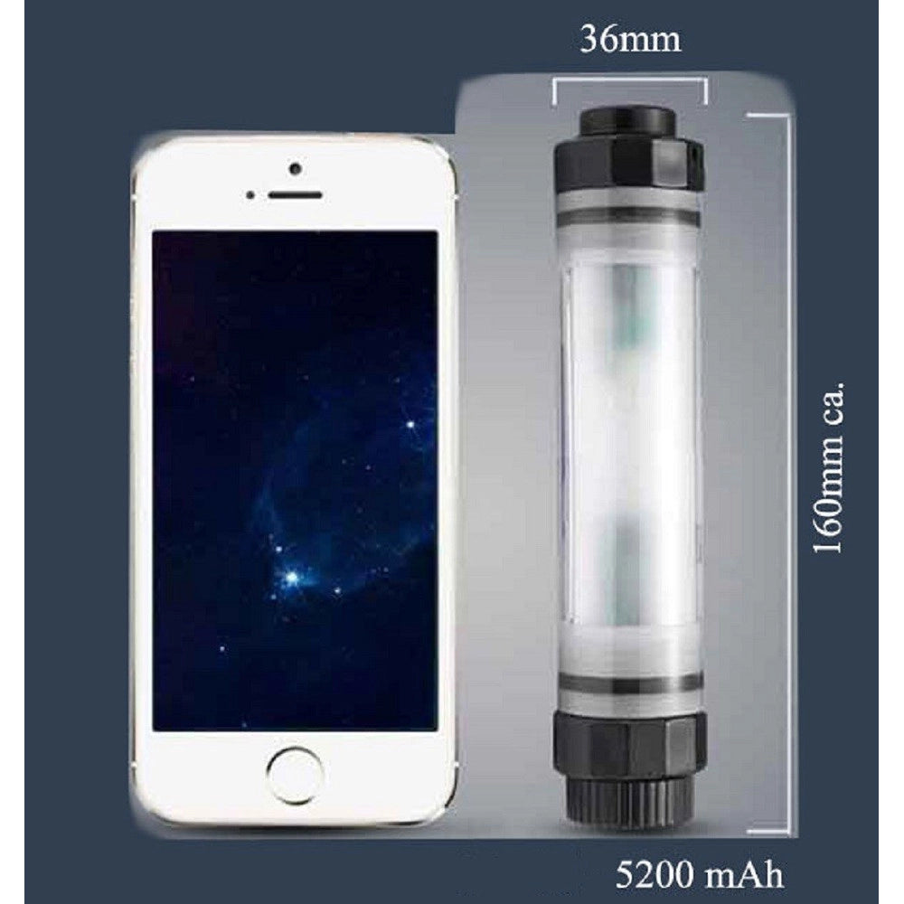 Trade Shop - Lanterna Led Torcia Portatile Lampada 5200mah Emergenza Ricaricabile Usb Powerbank -