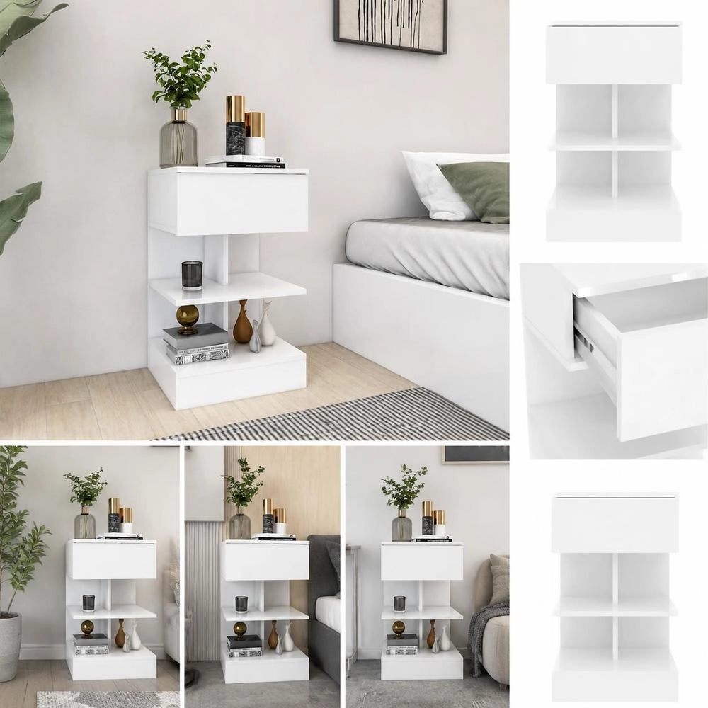 Bedside Tables 2 Pcs. White 40x35x65 Cm Wood Material