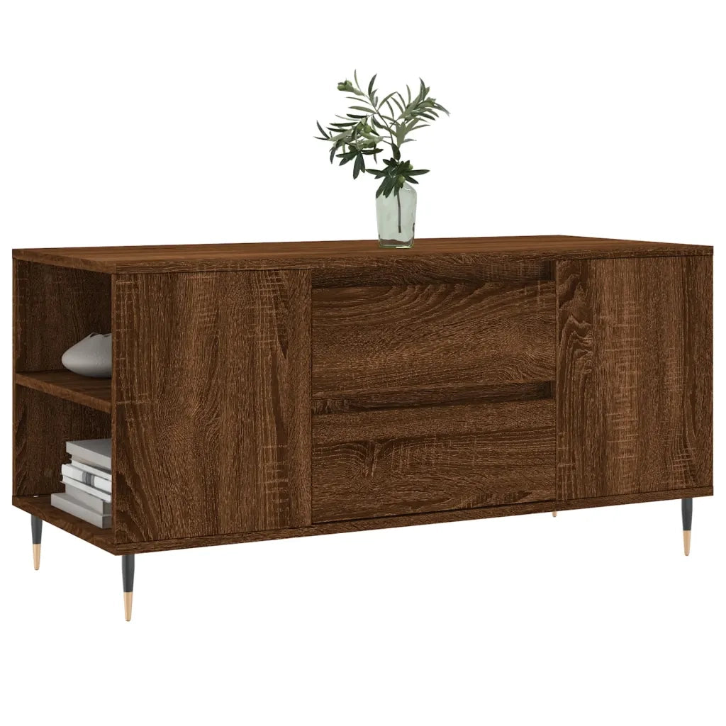 Tavolino Salotto Rovere Marrone 102x44,5x50cm Legno Multistrato 830995