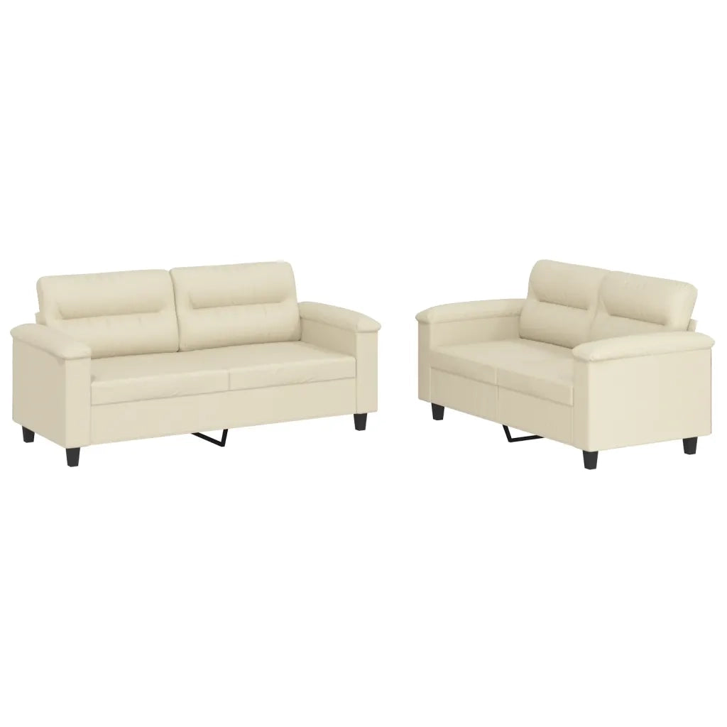 Set di Divani 2 pz con Cuscini crema in Similpellecod mxl 131578
