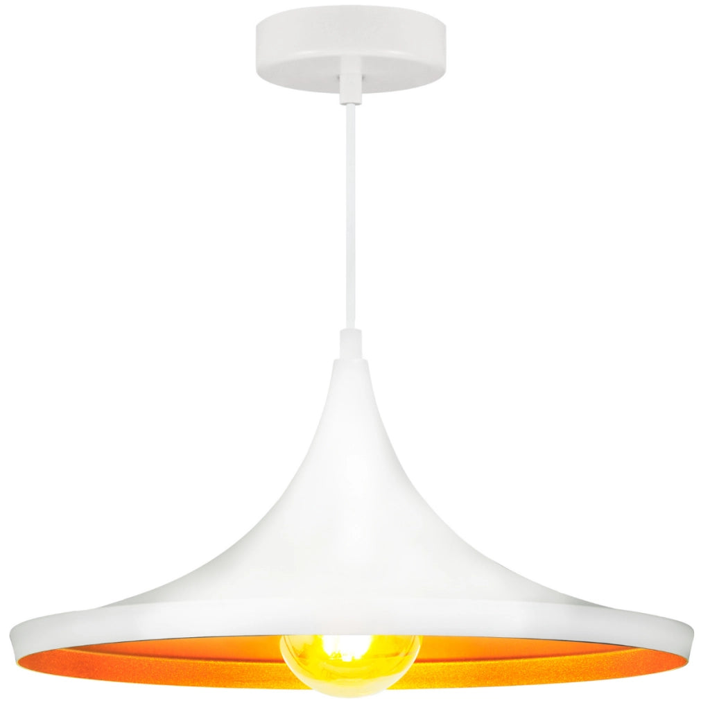 Lampada a sospensione Polux Modern bianco/oro E27 Ø36 cm