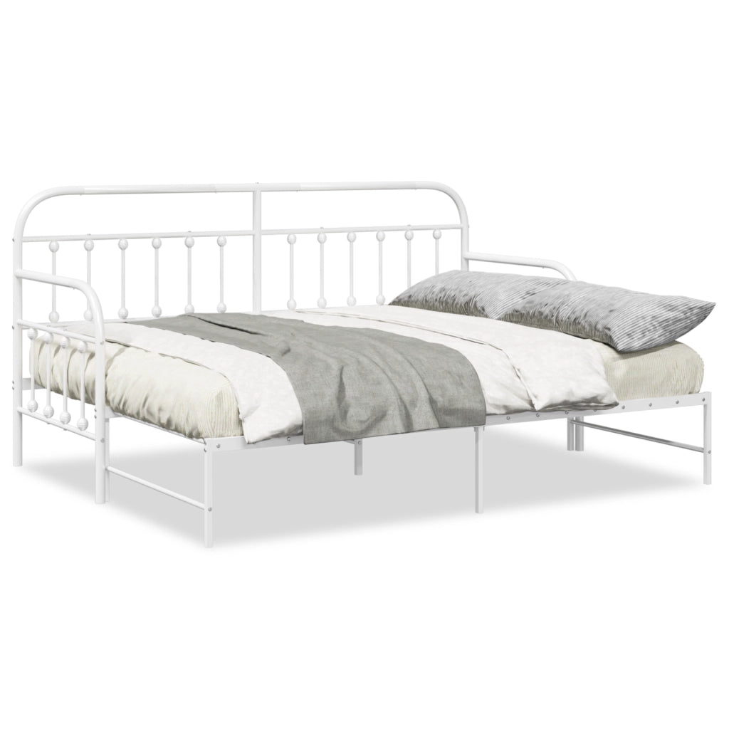 Struttura Letto Giorno  con Letto Estraibile Bianco 80x200 cm in Acciaio
