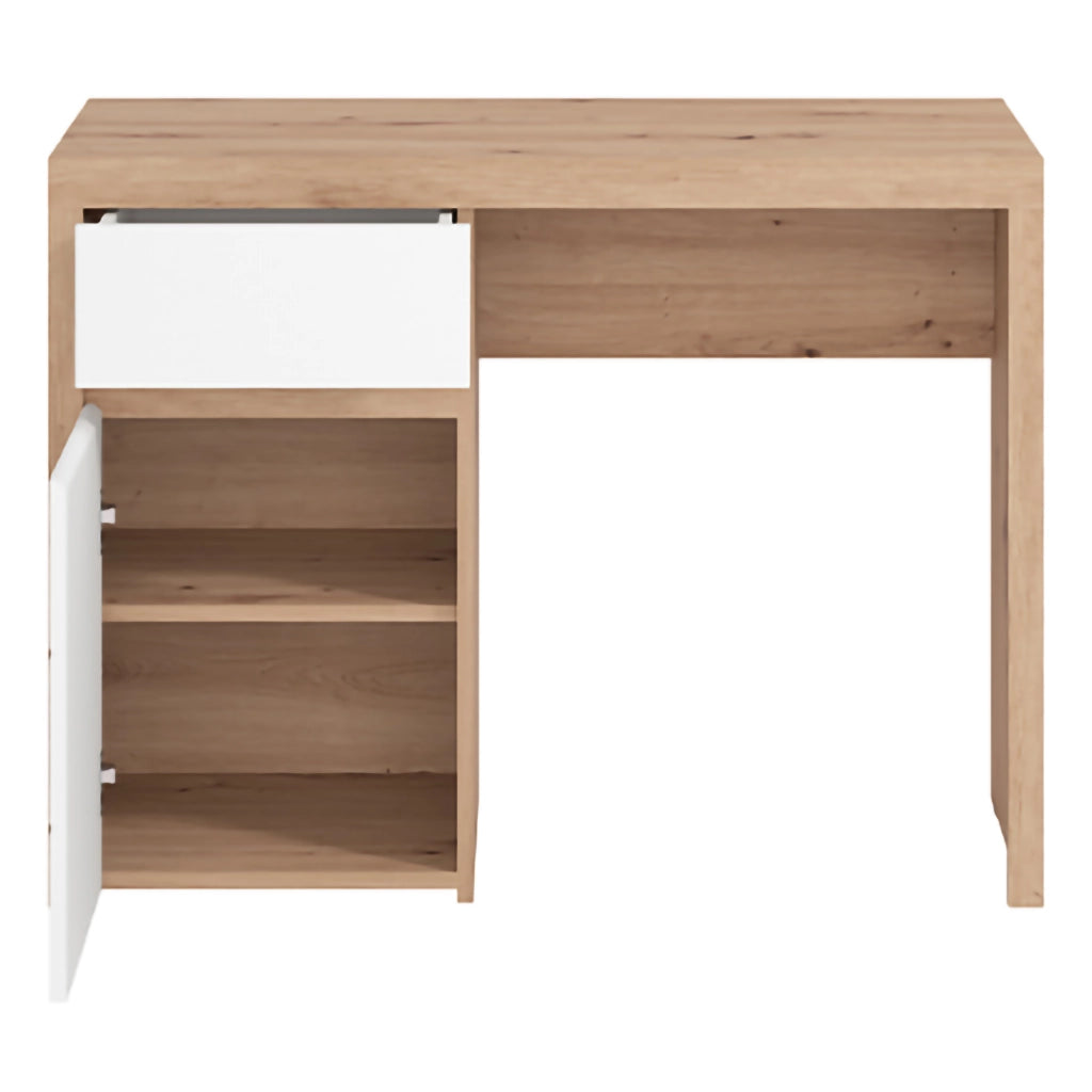 Anholt, Scrivania un Cassetto, 98x47x74h cm Marrone Rovere Nodi