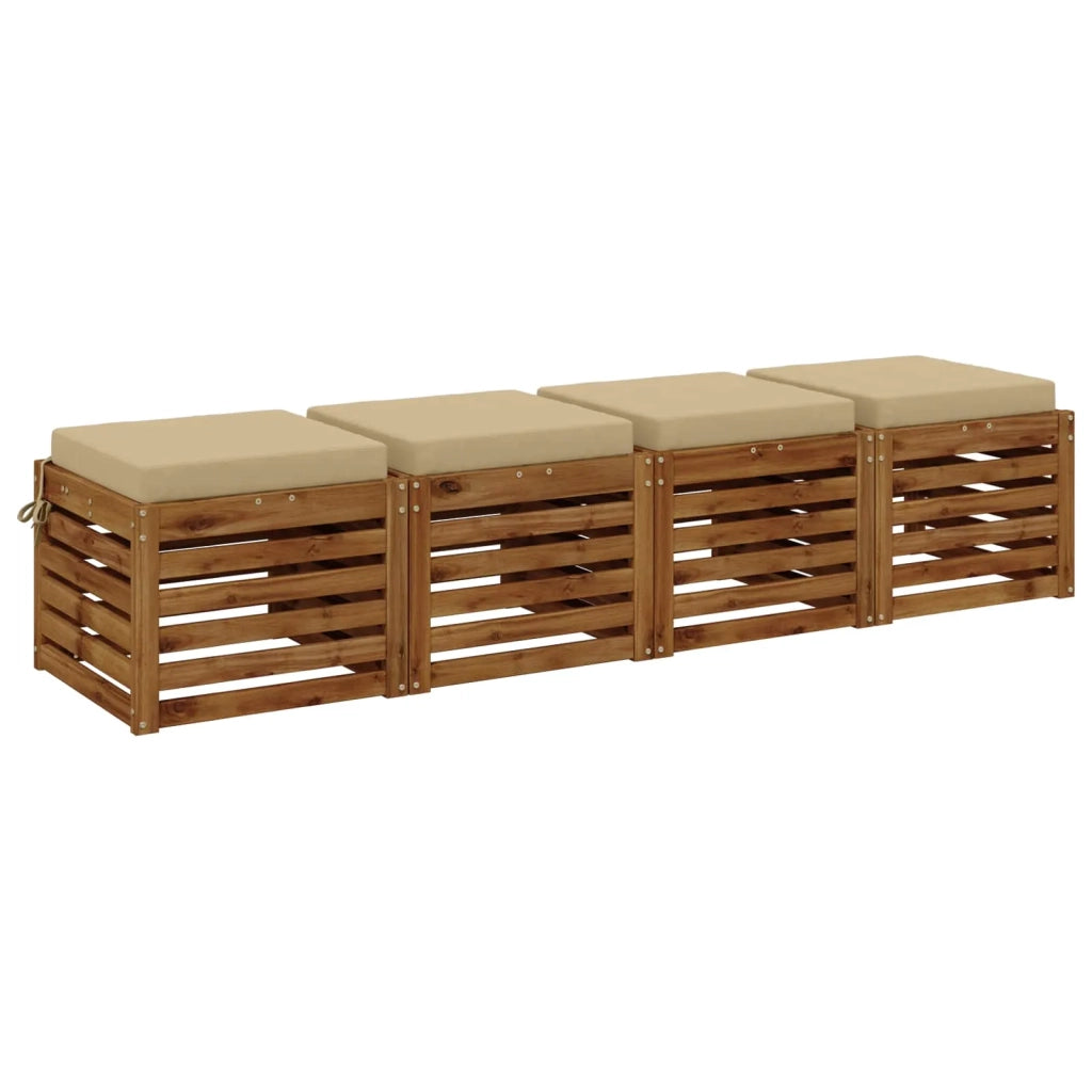 Cuscini per Sedia in 4 Pezzi SOEST 4 pz 100% Poliestere Beige 944395