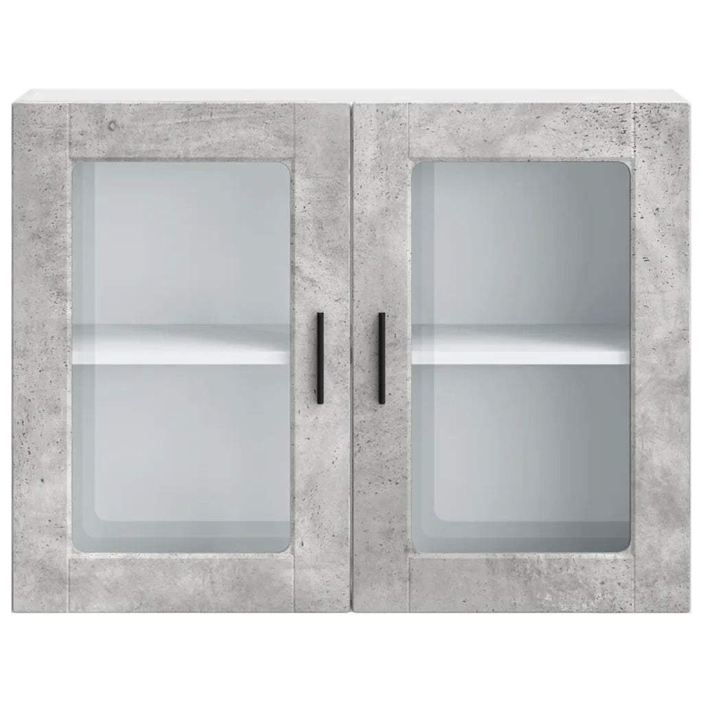 vidaXL Pensile da Cucina con Porta in Vetro Porto Grigio Cemento