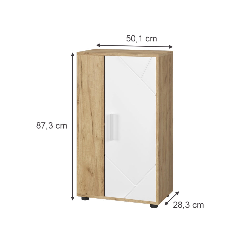 Vicco Cassettiera Quercia dorata/bianco 50.1 x 87.3 cm con 2 scomparti