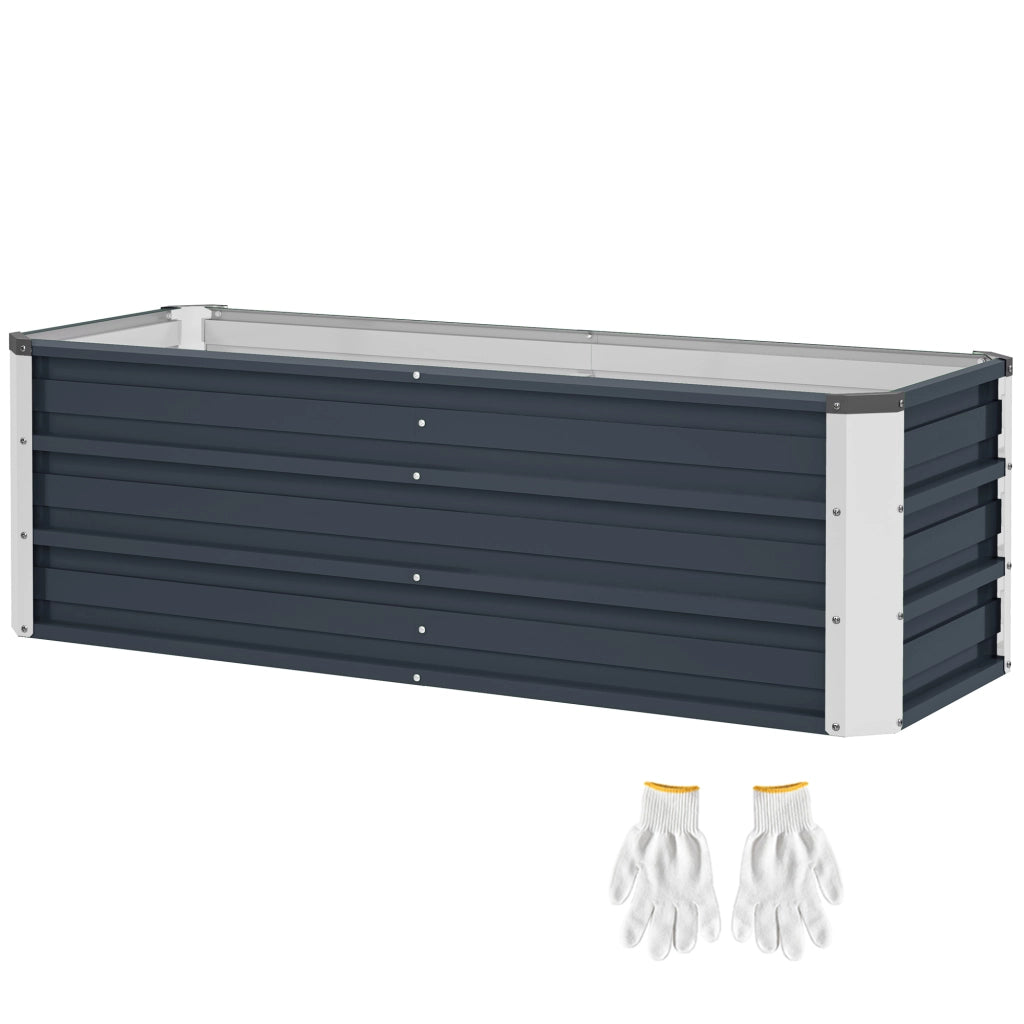 Vaso da giardino in acciaio per piante ¨C zephmum ¨C carbone grigio 125x47x44 cm