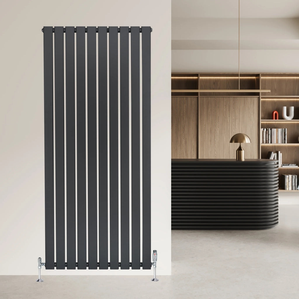 Radiatore Verticale Design Piatto Colonna Singola Antracite 1600x700 mm