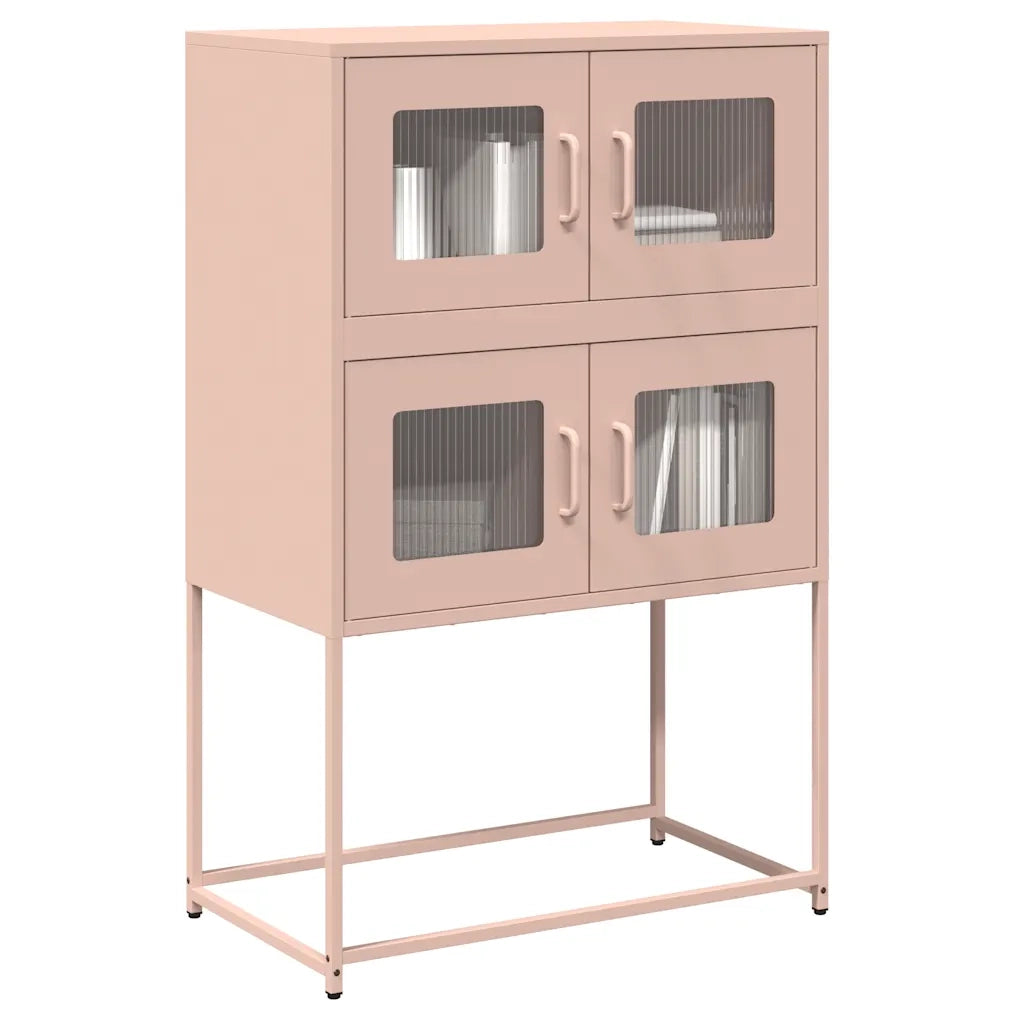 vidaXL Credenza Rosa 68x39x107 cm in Acciaio