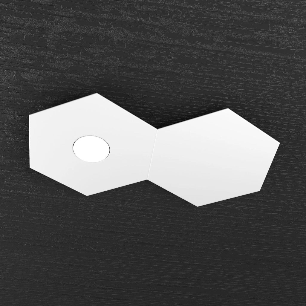 HEXAGON APPLIQUE-PLAFONIERA 1 LUCE + 1 DECORATIVO BIANCO 1142-1L1D-BI