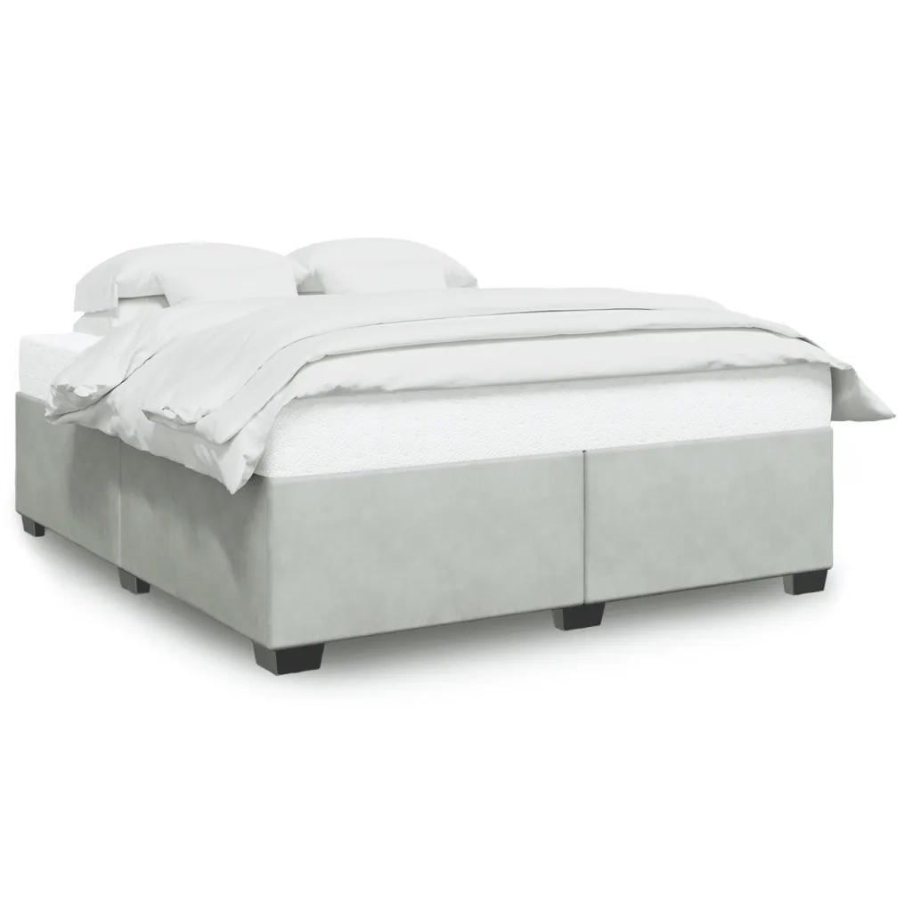 Giroletto senza Materasso-Struttura Letto Grigio Chiaro 200x200 cm Velluto 379079