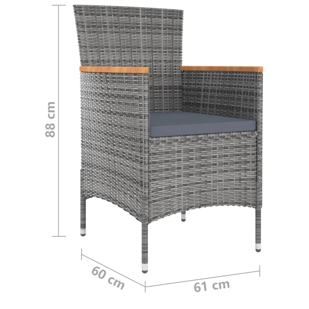 Set da Pranzo per Giardino 11 pz con Cuscini Grigio cod mxl 57591