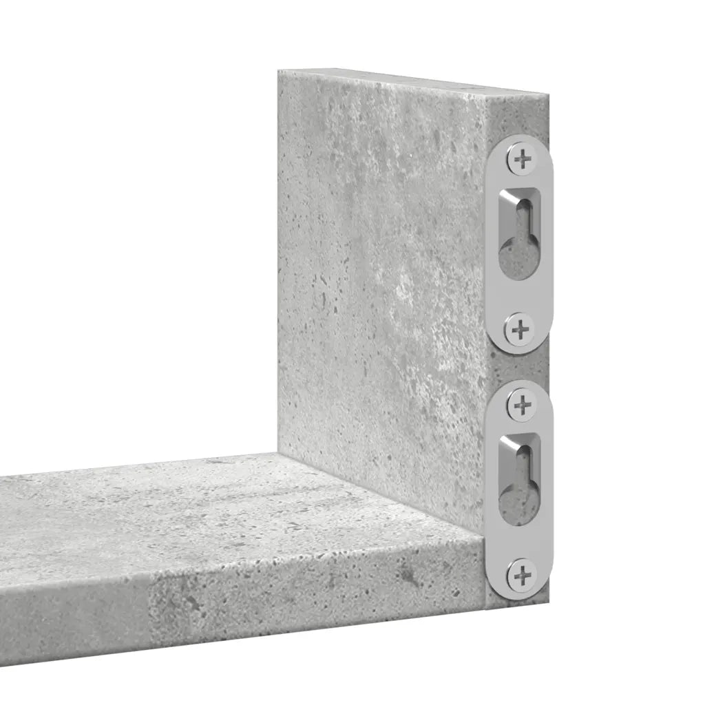 Mensole a Muro 3 pz Grigio Cemento in Truciolato 853311
