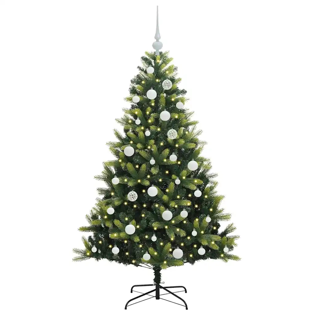 Albero di Natale Artificiale Pieghevole-Albero Natalizio 150 LED Verde 150 cm 586084
