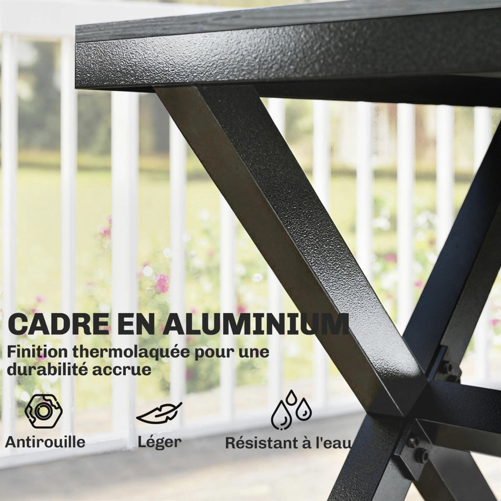 Tavolo da pranzo esterno allungabile 6 persone ¨C zephmum ¨C grigio effetto legno