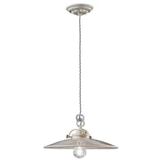 Lampadario Industrial Minimal B&W Metallo Smaltato Bianco 1 Luce E27 31Cm