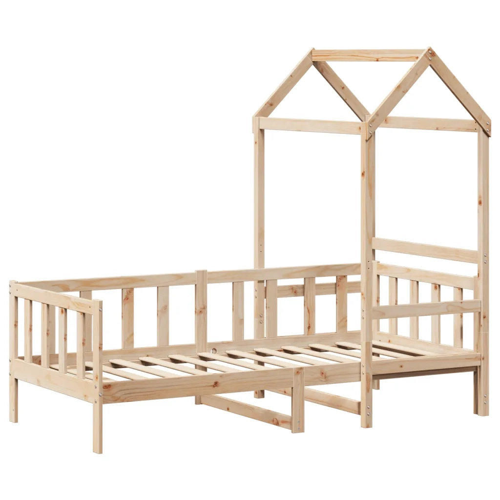 Letto singolo | Letto per adulti | Dormeuse con Tetto 80x200 cm in Legno Massello di Pino