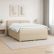 Letto box spring con materasso Crema 180 x 200 cm Tessuto 3453000