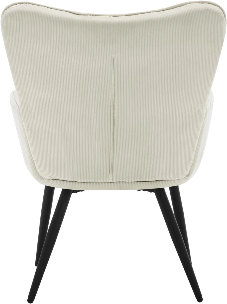 Poltrona Relax ad Ala, Poltrona Salotto Braccioli Alti, Sedia Poltrona per Camera da Letto, Soggiorno, Sedile in Velluto a Coste, Gambe in Metallo, Motivi a Quadri, Grigio Scuro, SKS31dgr
